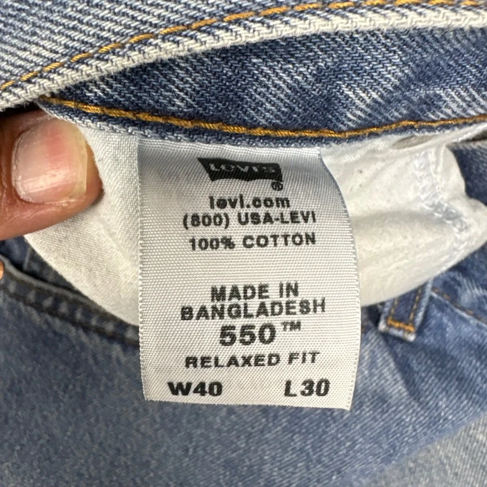Levi's 550 Jeans Mens 40x30 Blue Relaxed Fit Tapered Leg Denim 0405
